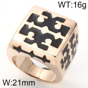 Stainless Steel Gold-plating Ring - KR21240-K