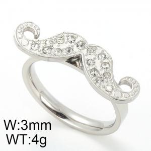 Stainless Steel Stone&Crystal Ring - KR21576-D