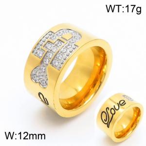 Stainless Steel Gold-plating Ring - KR22017-D