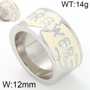 Stainless Steel Stone&Crystal Ring - KR22126-D