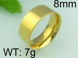 Stainless Steel Gold-plating Ring - KR22725-WM