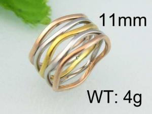 Stainless Steel Gold-plating Ring - KR23004-WM