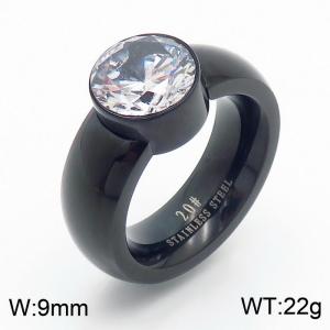 Stainless Steel Stone&Crystal Ring - KR23465-D