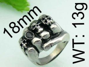 Stainless Skull Ring - KR23812-TMT