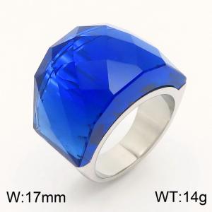 Stainless Steel Stone&Crystal Ring - KR23939-K