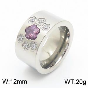 Stainless Steel Stone&Crystal Ring - KR24593-K