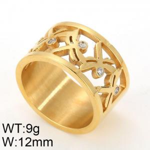 Stainless Steel Stone&Crystal Ring - KR24760-K