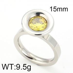 Stainless Steel Stone&Crystal Ring - KR25080-K