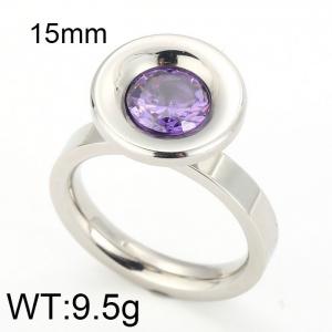 Stainless Steel Stone&Crystal Ring - KR25082-K