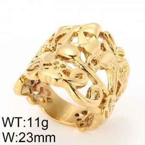 Stainless Steel Gold-plating Ring - KR25396-K