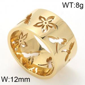 Stainless Steel Gold-plating Ring - KR25504-K