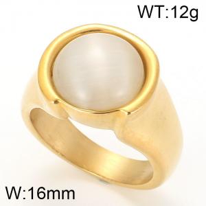 Stainless Steel Stone&Crystal Ring - KR25629-D