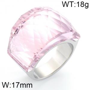 Stainless Steel Stone&Crystal Ring - KR25906-K