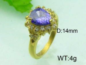 Stainless Steel Stone&Crystal Ring - KR26699-WM