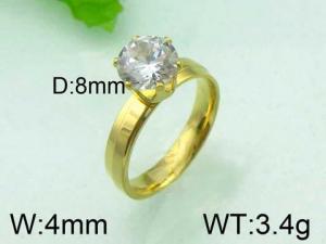 Stainless Steel Stone&Crystal Ring - KR26774-WM