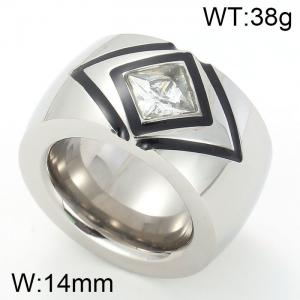 Stainless Steel Stone&Crystal Ring - KR27148-K