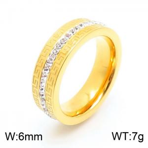 Stainless Steel Stone&Crystal Ring - KR27408-K