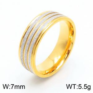 Stainless Steel Gold-plating Ring - KR28266-K