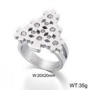 Stainless Steel Stone&Crystal Ring - KR29196-K