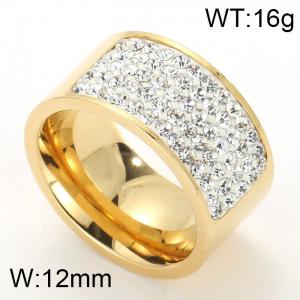 Stainless Steel Stone&Crystal Ring - KR29200-K