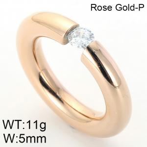 Stainless Steel Rose Gold-plating Ring - KR29475-K