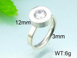 Stainless Steel Stone&Crystal Ring - KR29659-Z