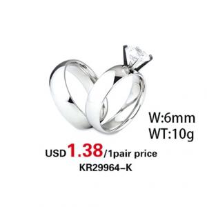 Cool Fashion Lover Rings Hot Sell Worldwide Smooth zircon - KR29964-K
