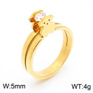 Stainless Steel Gold-plating Ring - KR30420-K