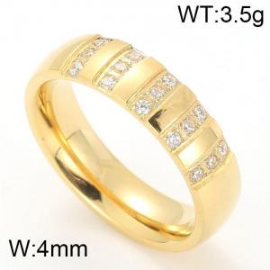 Stainless Steel Stone&Crystal Ring - KR30922-K