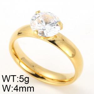 Stainless Steel Stone&Crystal Ring - KR30927-K