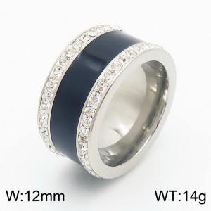Stainless Steel Stone&Crystal Ring - KR31014-K
