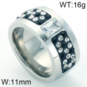 Stainless Steel Stone&Crystal Ring - KR31019-K