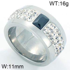Stainless Steel Stone&Crystal Ring - KR31026-K