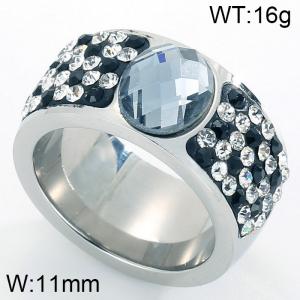 Stainless Steel Stone&Crystal Ring - KR31253-K