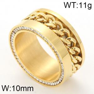 Stainless Steel Stone&Crystal Ring - KR31255-K