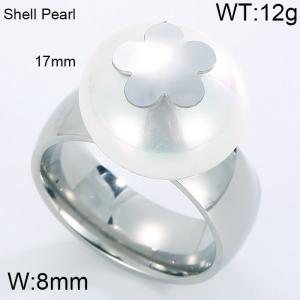 SS Shell Pearl Rings - KR31288-K