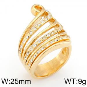 Stainless Steel Stone&Crystal Ring - KR31305-K