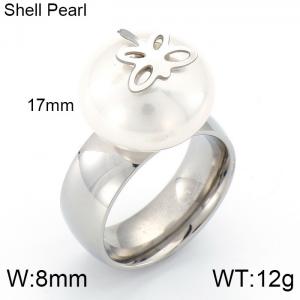 SS Shell Pearl Rings - KR31316-K