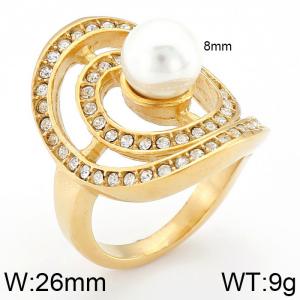 SS Shell Pearl Rings - KR31365-K