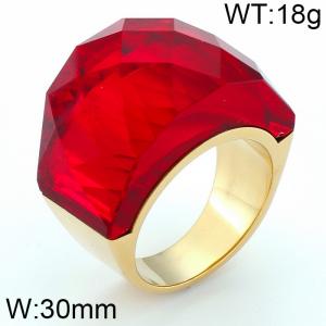 Wholesale Stainless Steel Jewelry 2015 Fashion Ring With Big Stone - KR31887-K