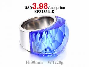 Stainless steel Jewellery, Wholesale Ring With Blue Stones 2015 - KR31894-K