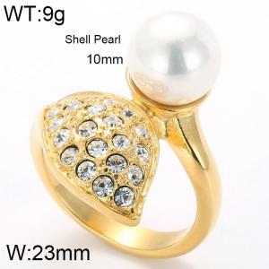 SS Shell Pearl Rings - KR31902-K