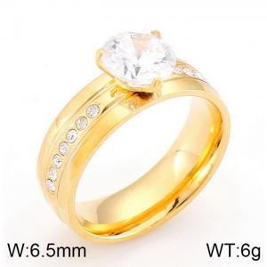 Stainless Steel Stone&Crystal Ring - KR31918-K