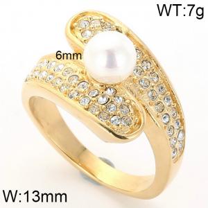 SS Shell Pearl Rings - KR31955-K