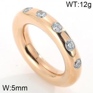 Stainless Steel Stone&Crystal Ring - KR32012-K