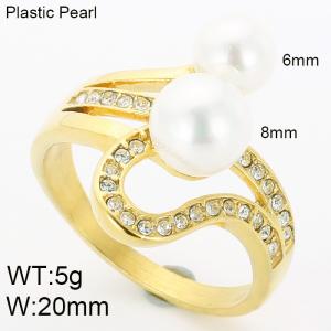 Stainless Steel Stone&Crystal Ring - KR32035-K