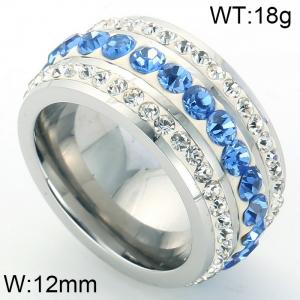 Stainless Steel Stone&Crystal Ring - KR32060-K