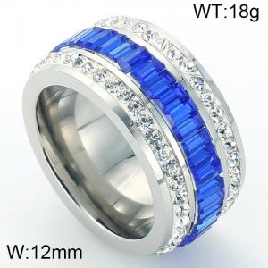 Stainless Steel Stone&Crystal Ring - KR32067-K