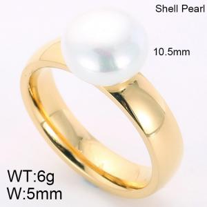 SS Shell Pearl Rings - KR32074-K