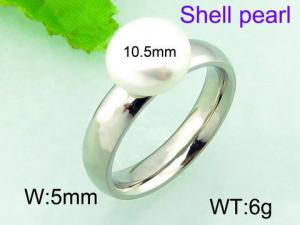SS Shell Pearl Rings - KR32076-K